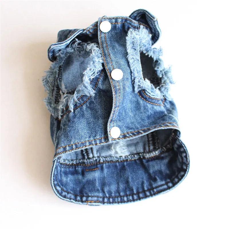 Fashion Cat Denim Vest Puppy Jacket Casual Jeans Coat Outfits Spring Autumn Cat Clothes For Kitten Small Medium Cats Pet Apparel