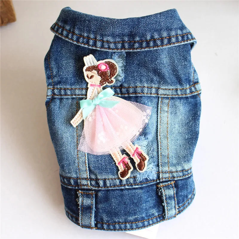 Fashion Cat Denim Vest Puppy Jacket Casual Jeans Coat Outfits Spring Autumn Cat Clothes For Kitten Small Medium Cats Pet Apparel