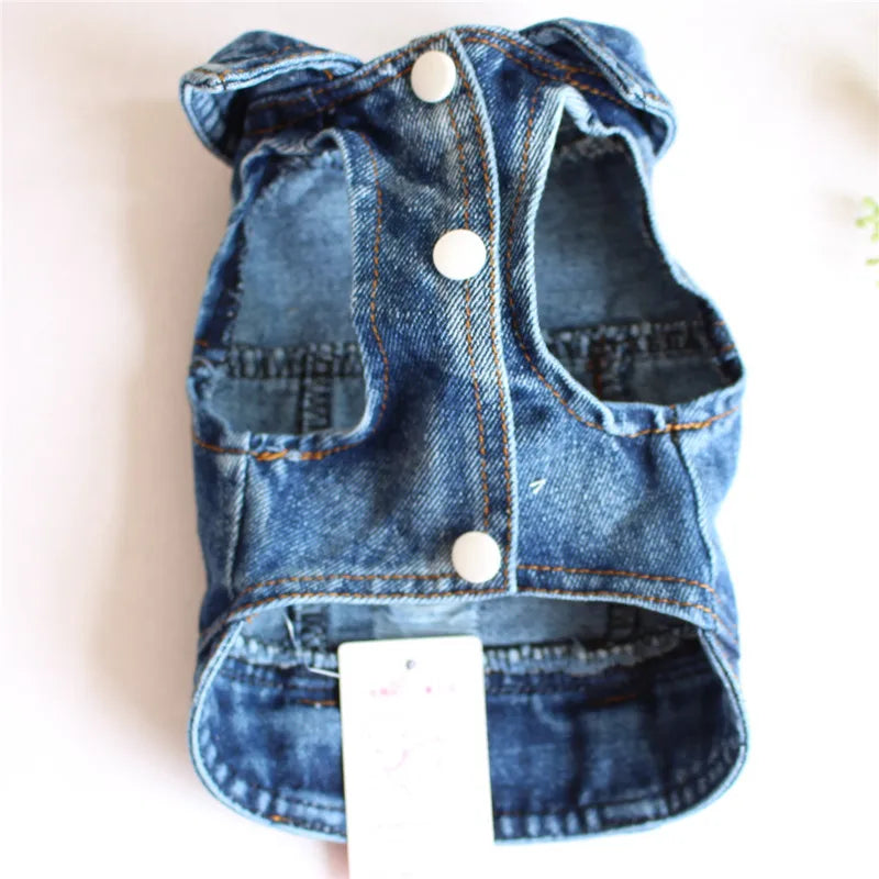 Fashion Cat Denim Vest Puppy Jacket Casual Jeans Coat Outfits Spring Autumn Cat Clothes For Kitten Small Medium Cats Pet Apparel