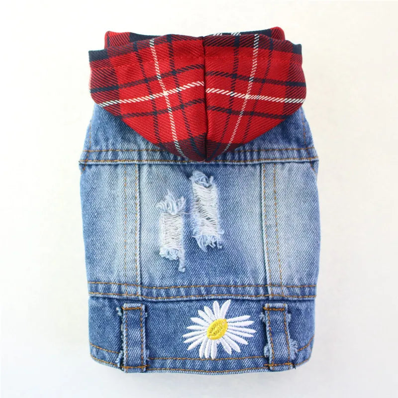 Fashion Cat Denim Vest Puppy Jacket Casual Jeans Coat Outfits Spring Autumn Cat Clothes For Kitten Small Medium Cats Pet Apparel