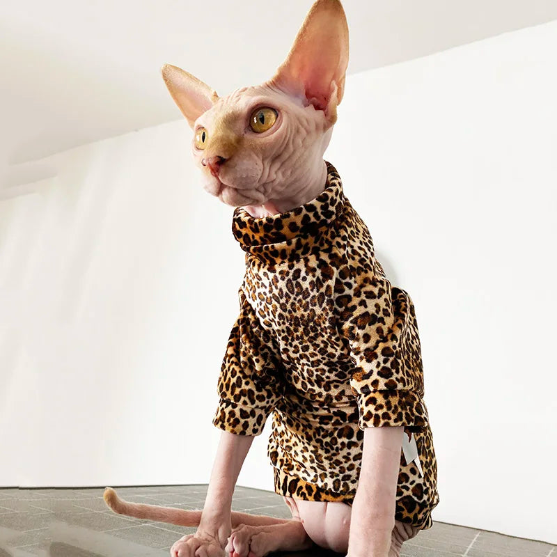 DUOMASUMI Sphynx Cat Clothes Self-heating Warm Thermal Underwear Clothes for Cat Sphynx Devin Konnis Hairless Cat Clothes