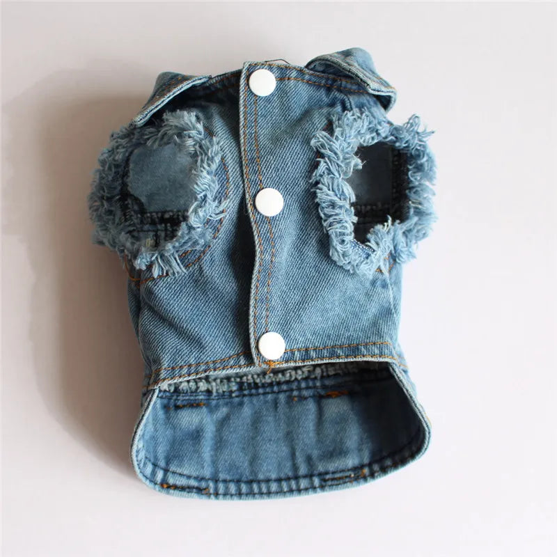 Fashion Cat Denim Vest Puppy Jacket Casual Jeans Coat Outfits Spring Autumn Cat Clothes For Kitten Small Medium Cats Pet Apparel