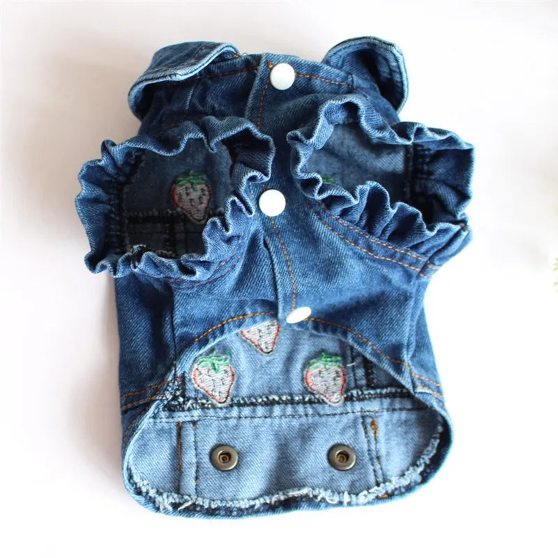 Fashion Cat Denim Vest Puppy Jacket Casual Jeans Coat Outfits Spring Autumn Cat Clothes For Kitten Small Medium Cats Pet Apparel