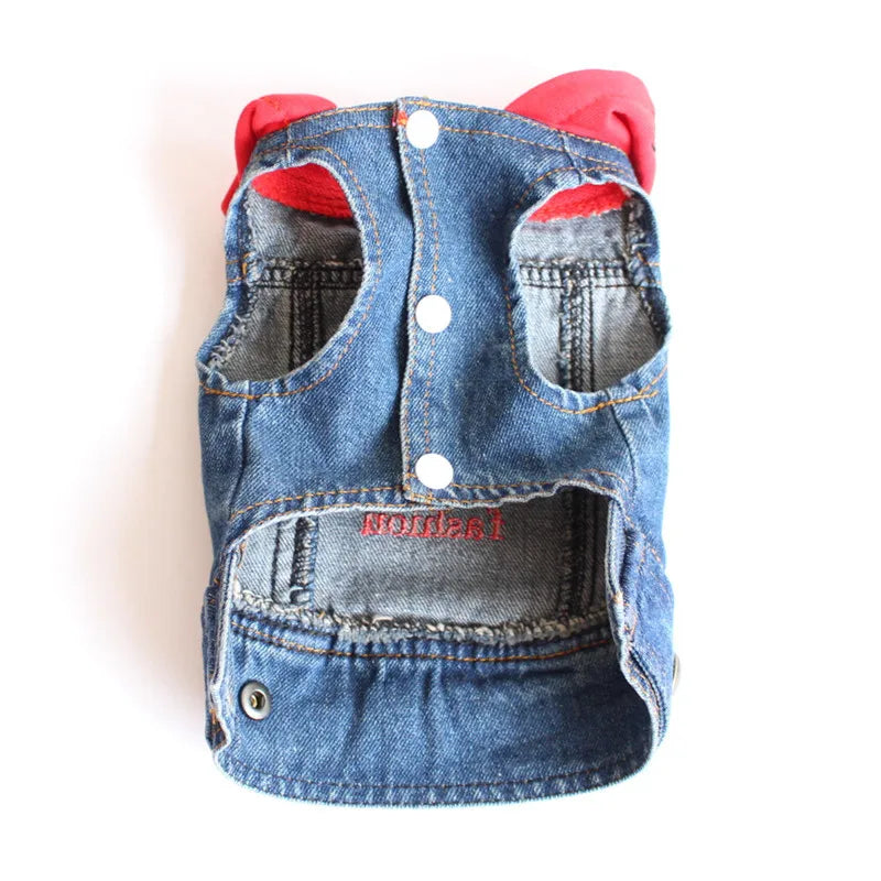 Fashion Cat Denim Vest Puppy Jacket Casual Jeans Coat Outfits Spring Autumn Cat Clothes For Kitten Small Medium Cats Pet Apparel