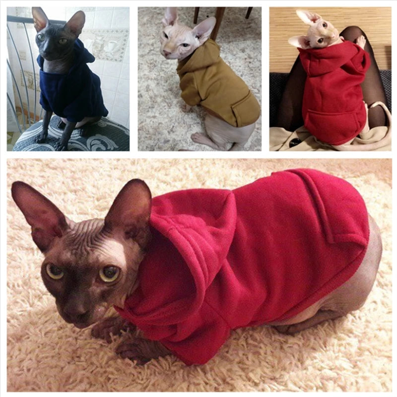 Warm Pet Clothes For Cats Clothing Autumn Winter Clothing for Cats Coat Puppy Outfit Cats Clothes for Cat Hoodies mascotas 8Y45