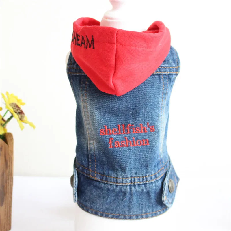 Fashion Cat Denim Vest Puppy Jacket Casual Jeans Coat Outfits Spring Autumn Cat Clothes For Kitten Small Medium Cats Pet Apparel