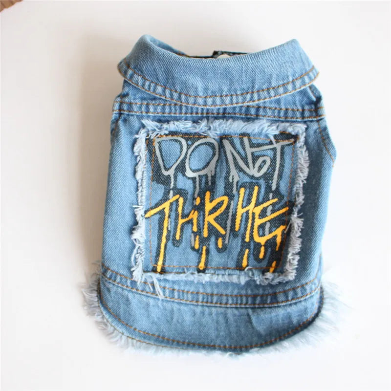 Fashion Cat Denim Vest Puppy Jacket Casual Jeans Coat Outfits Spring Autumn Cat Clothes For Kitten Small Medium Cats Pet Apparel