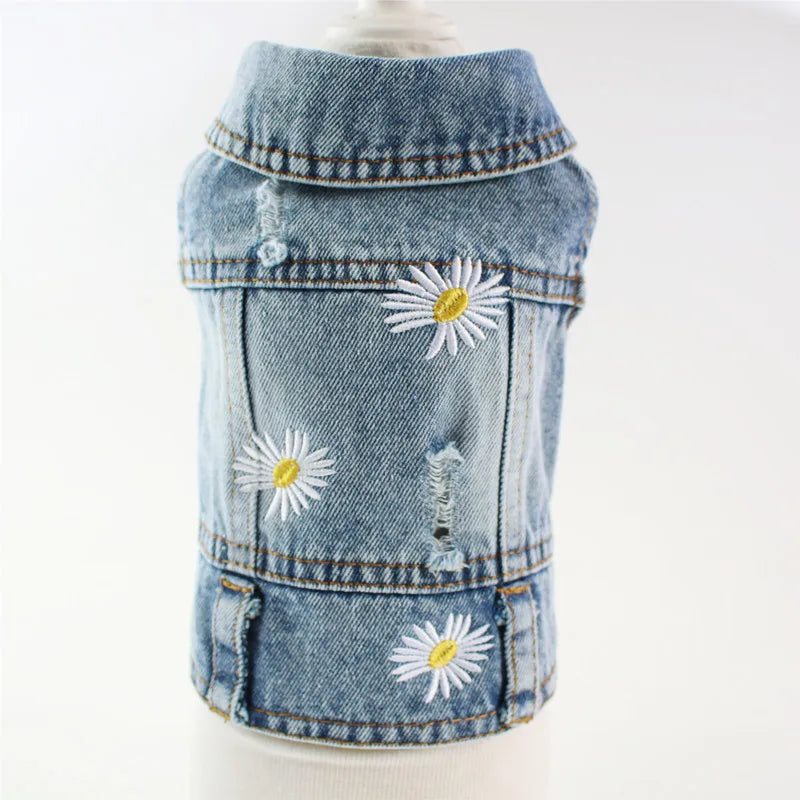 Fashion Cat Denim Vest Puppy Jacket Casual Jeans Coat Outfits Spring Autumn Cat Clothes For Kitten Small Medium Cats Pet Apparel