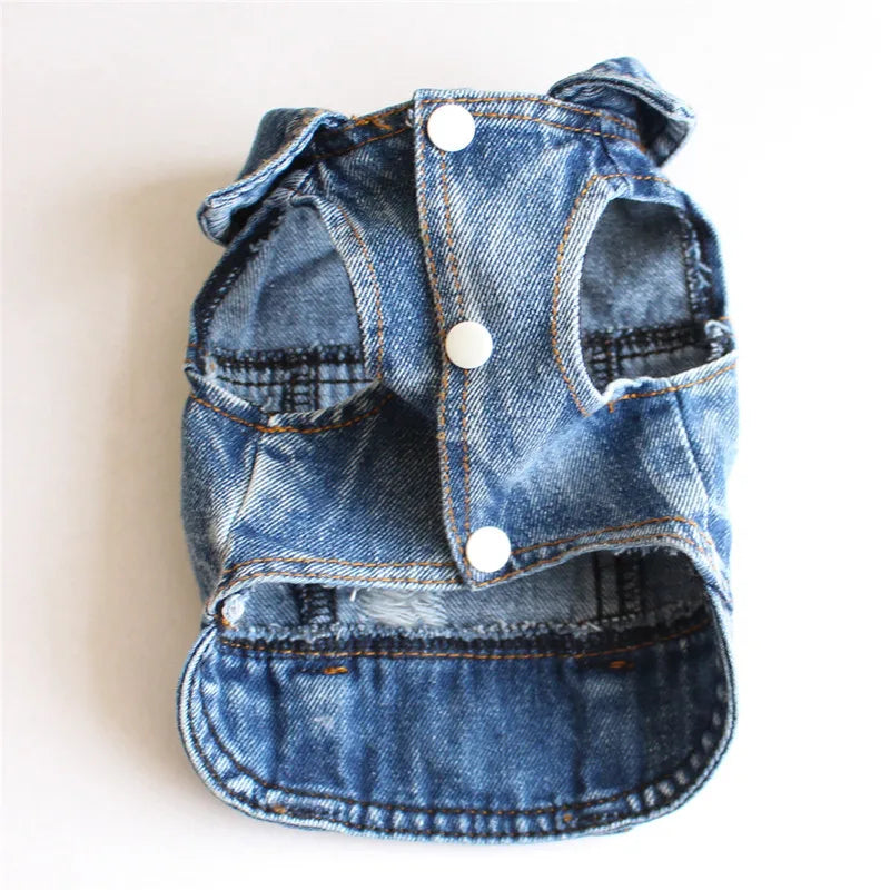 Fashion Cat Denim Vest Puppy Jacket Casual Jeans Coat Outfits Spring Autumn Cat Clothes For Kitten Small Medium Cats Pet Apparel