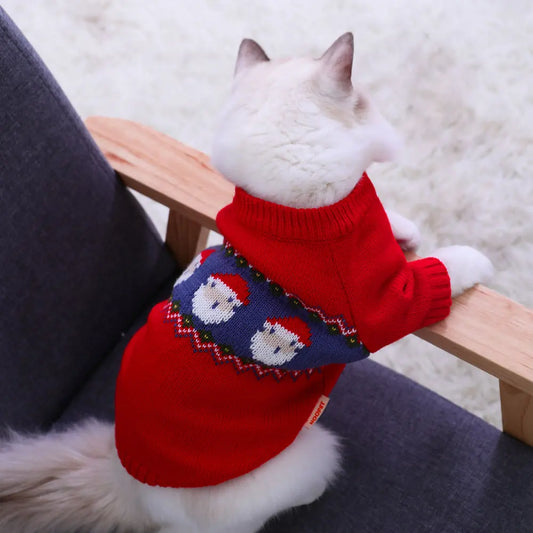 HOOPET Pet Christmas Clothes Christmas Cat Clothes Cotton Pet Clothing For Small Medium Dogs Vest Shirt New Year Puppy Dog Cat