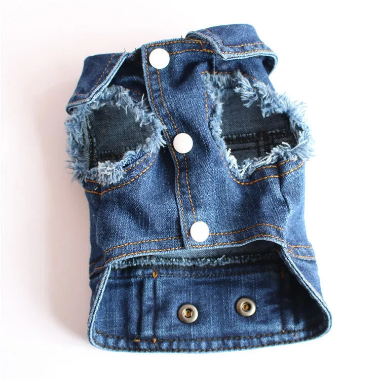 Fashion Cat Denim Vest Puppy Jacket Casual Jeans Coat Outfits Spring Autumn Cat Clothes For Kitten Small Medium Cats Pet Apparel