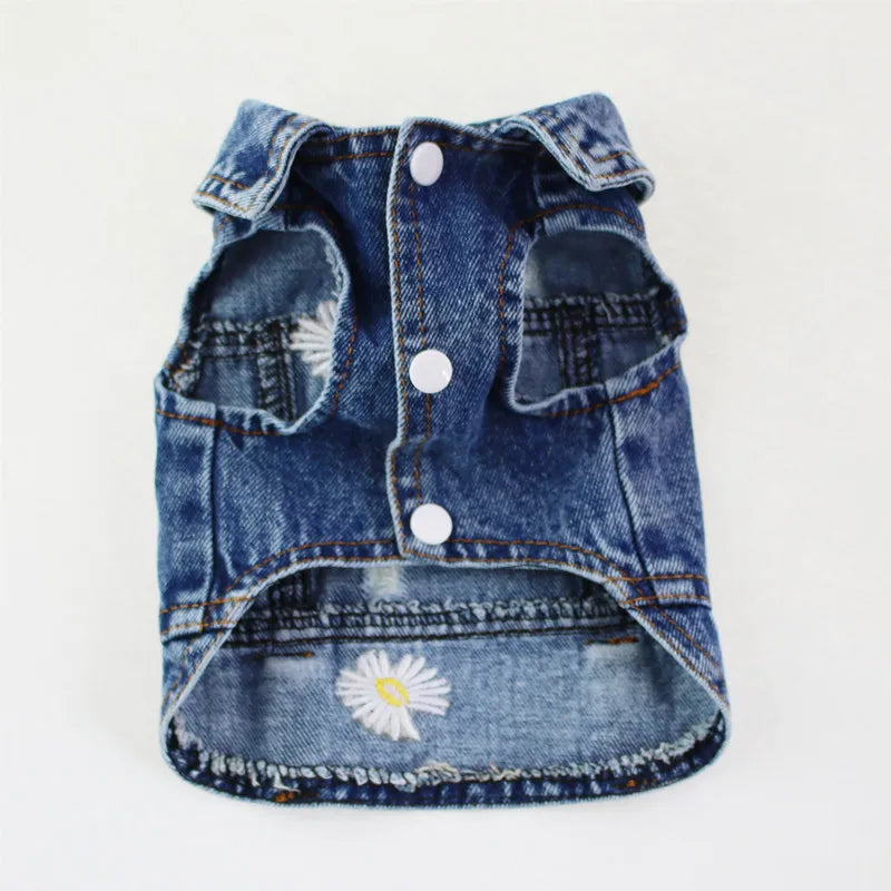 Fashion Cat Denim Vest Puppy Jacket Casual Jeans Coat Outfits Spring Autumn Cat Clothes For Kitten Small Medium Cats Pet Apparel