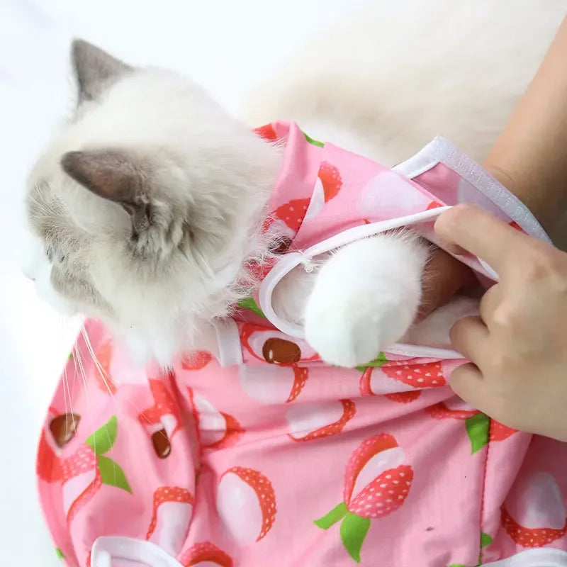 Pet Cats Weaning Clothes Breathable Elastic Vest Wound Protection Clothes Anti-mite Soft Cat Weaning Suit Clothing Pets Supplies