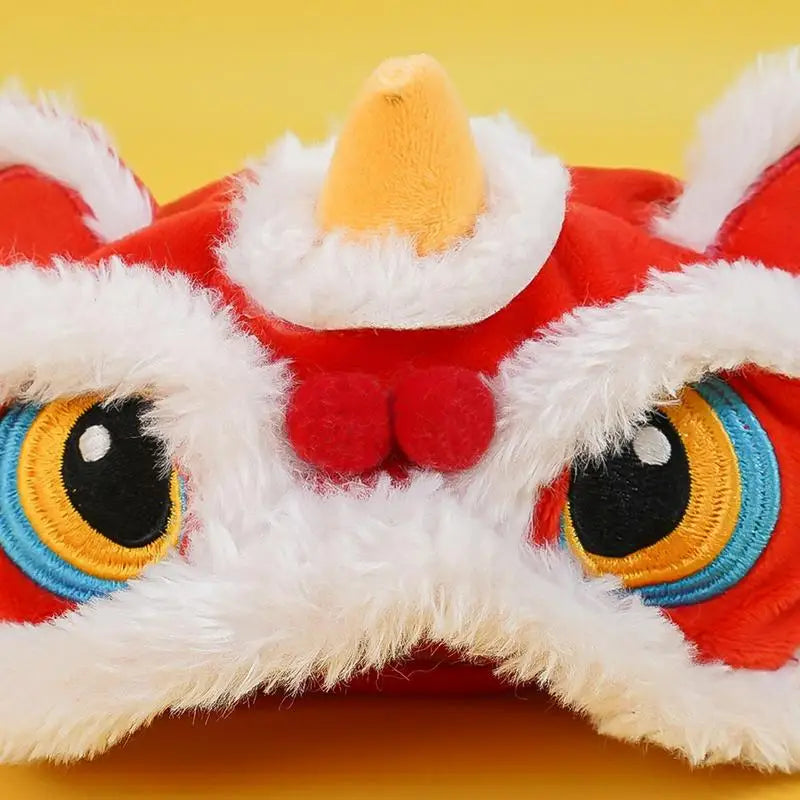 Small Dog Hat Cute Cat Costumes Dance Lion Pet Cat Soft Warm Lion Dance Clothes Small Pet Headwear Holiday Dress up Supplies