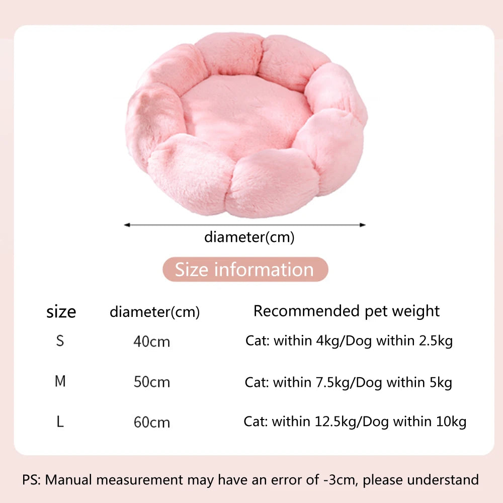 Flower Soft Cat Bed Sleeping Cat Mat Winter Warm Dog Bed for Small Dog Cushion Breathable Cat Cushion Thicken Dog House Pet Bed