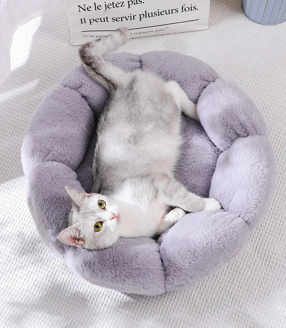 Flower Soft Cat Bed Sleeping Cat Mat Winter Warm Dog Bed for Small Dog Cushion Breathable Cat Cushion Thicken Dog House Pet Bed