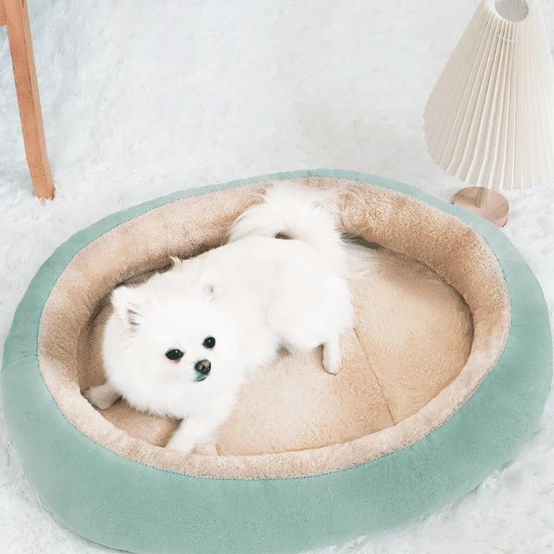 Plush Pet Nest Winter Cat Dog Bed Thickened  Plush Anti Slip Pet Mat Detachable Washable Circular Cat Pet Bed Large Dog Bed Mat