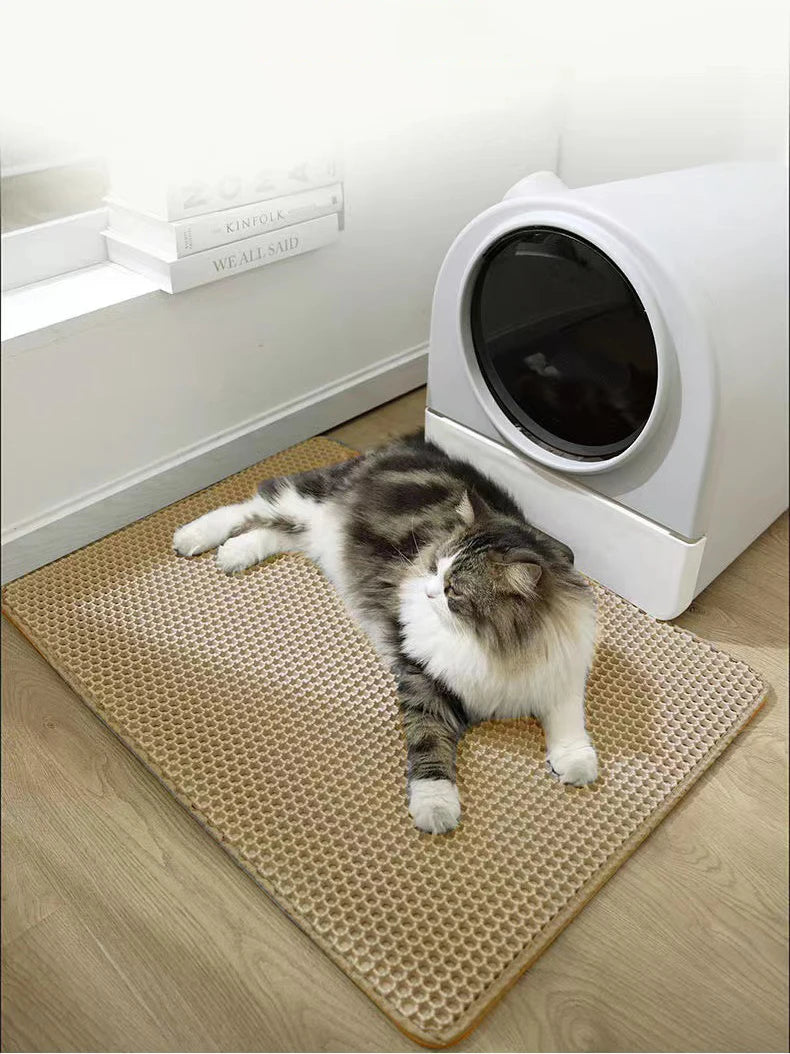 Cat Litter Mat Double Layer Pet Non Slip Big Pet Litter Box Filter MatWear Resistant Waterproof Anti-slip Cat Litter Mat