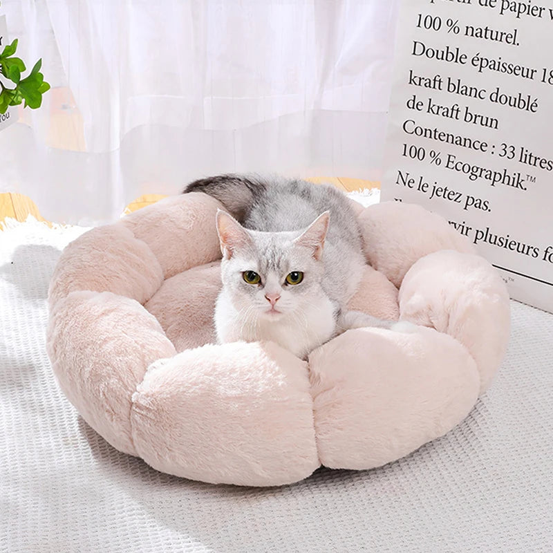 Flower Soft Cat Bed Sleeping Cat Mat Winter Warm Dog Bed for Small Dog Cushion Breathable Cat Cushion Thicken Dog House Pet Bed