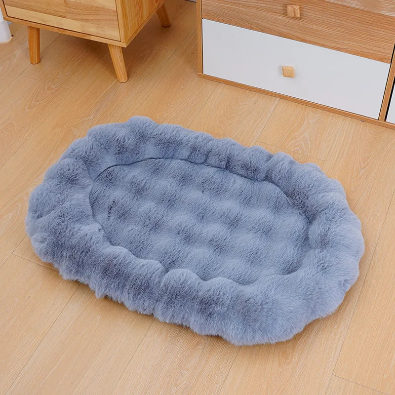 Plush Pet Nests Winter Cat Nests Dog Nests Warm Thick Pet Mat Detachable Washable Oval Cat Bed Pet Beds Seasonal Decorations