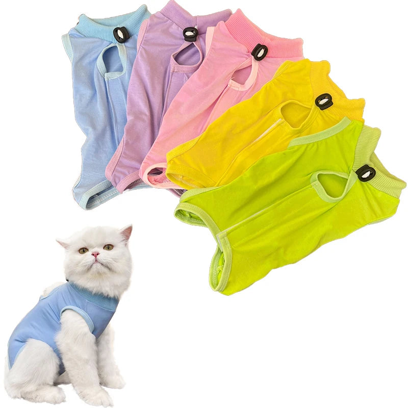 Cat Weaning Suit Anti-licking Recovery Clothes After Surgery Soft Puppy Kitten Jumpsuit Cat Care Suit Pet Vest Clothing