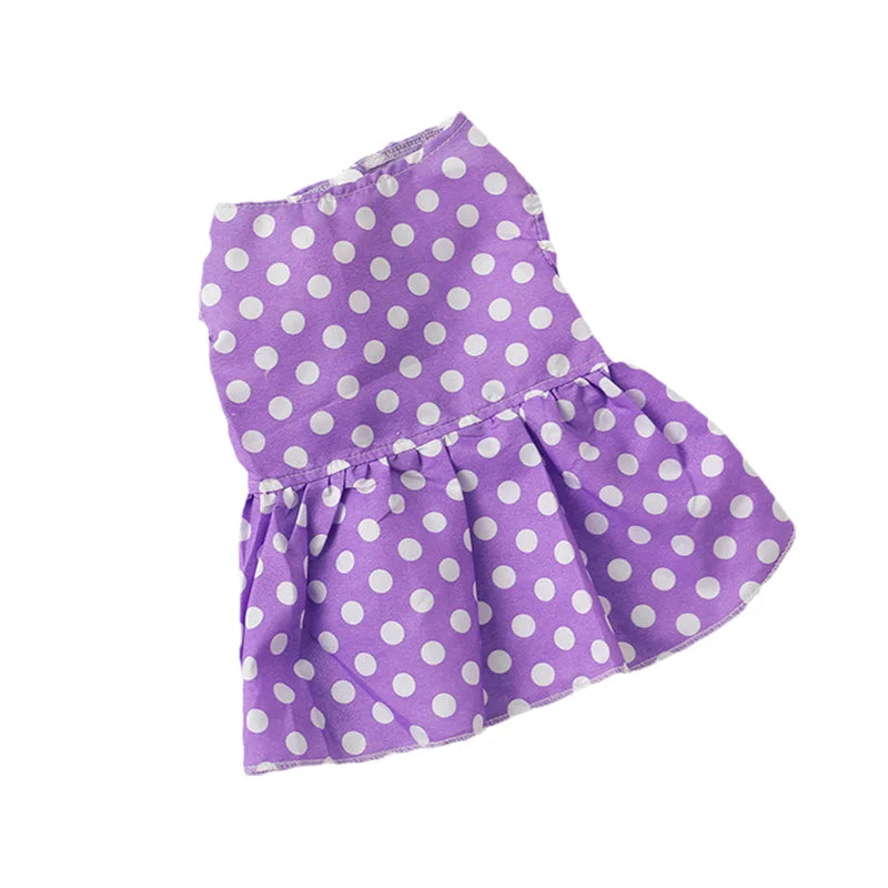 Summer Pet Clothing Polka Dots Flowers Strawberry Dress for Cats Kitten Clothes Skirts Princess Cat Dress vestido para sphynx