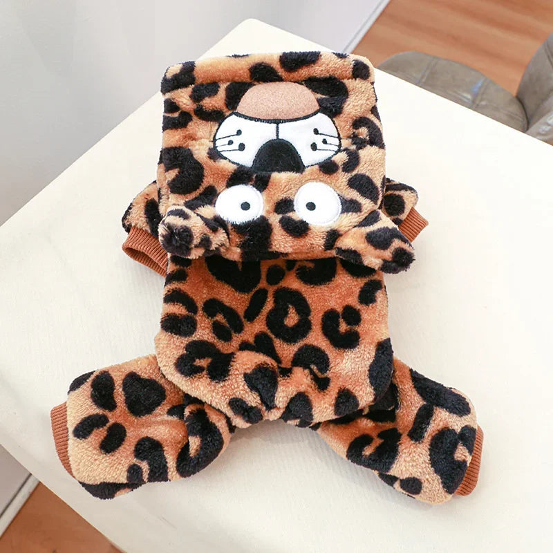 Plush Cat Puppy Costume Autumn Winter Pet Jumpsuits for Small Dogs Cats Kitten Cosplay Clothes Dinosaur Pajamas ropa para gatos