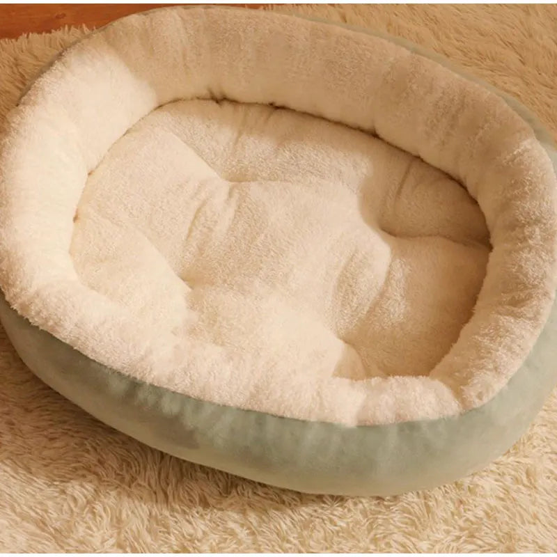 Plush Pet Nest Winter Cat Dog Bed Thickened  Plush Anti Slip Pet Mat Detachable Washable Circular Cat Pet Bed Large Dog Bed Mat