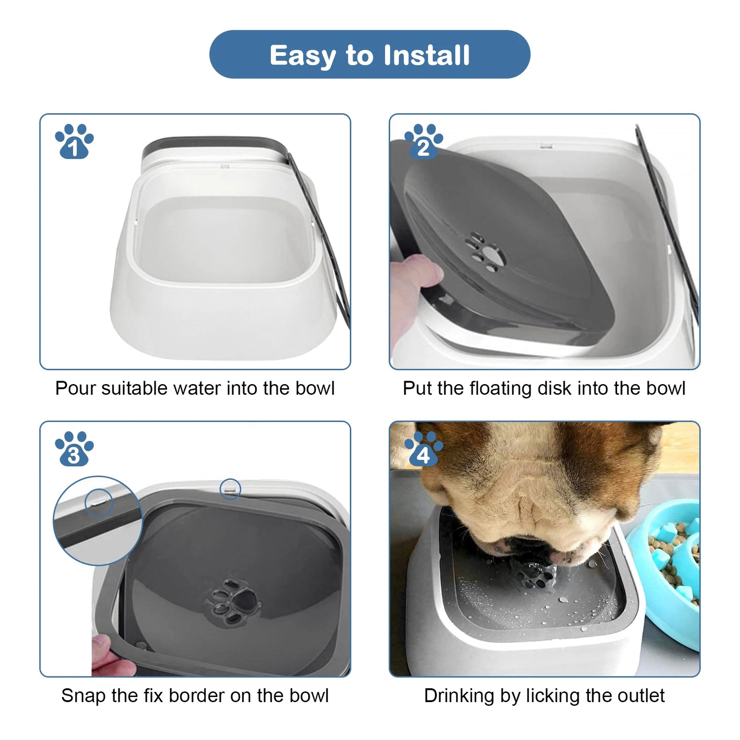 Pet Water Bowl Anti Spill Automatic Dog Bowl Vehicle Carried Floating Bowl Slow Wate