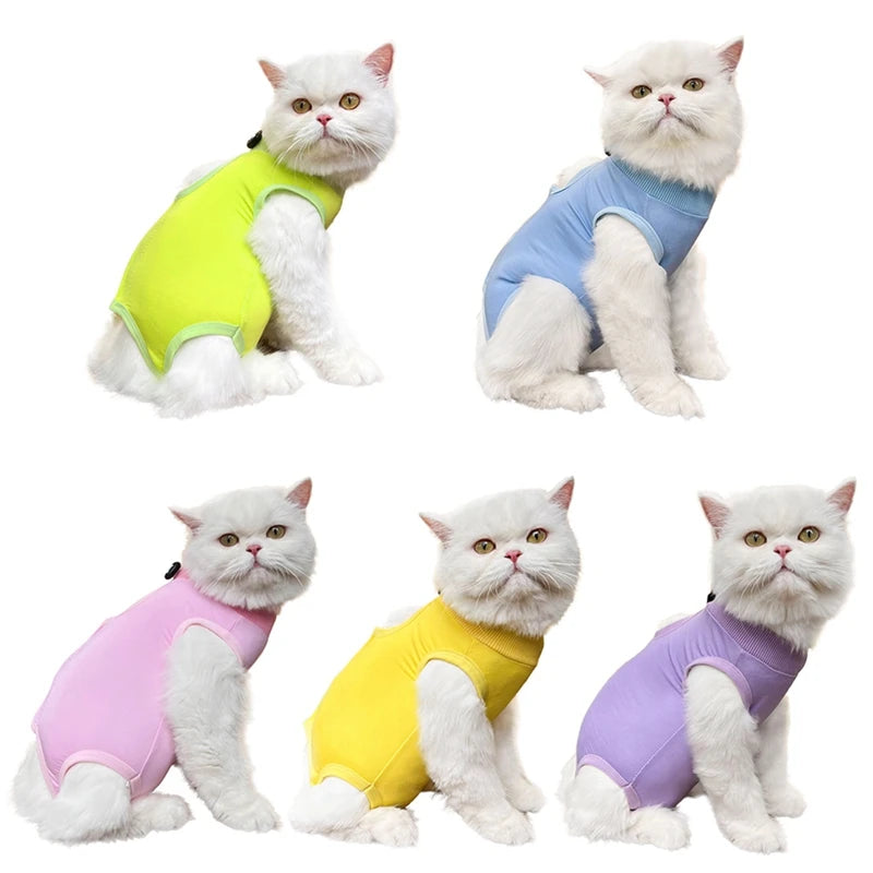 Cat Weaning Suit Anti-licking Recovery Clothes After Surgery Soft Puppy Kitten Jumpsuit Cat Care Suit Pet Vest Clothing