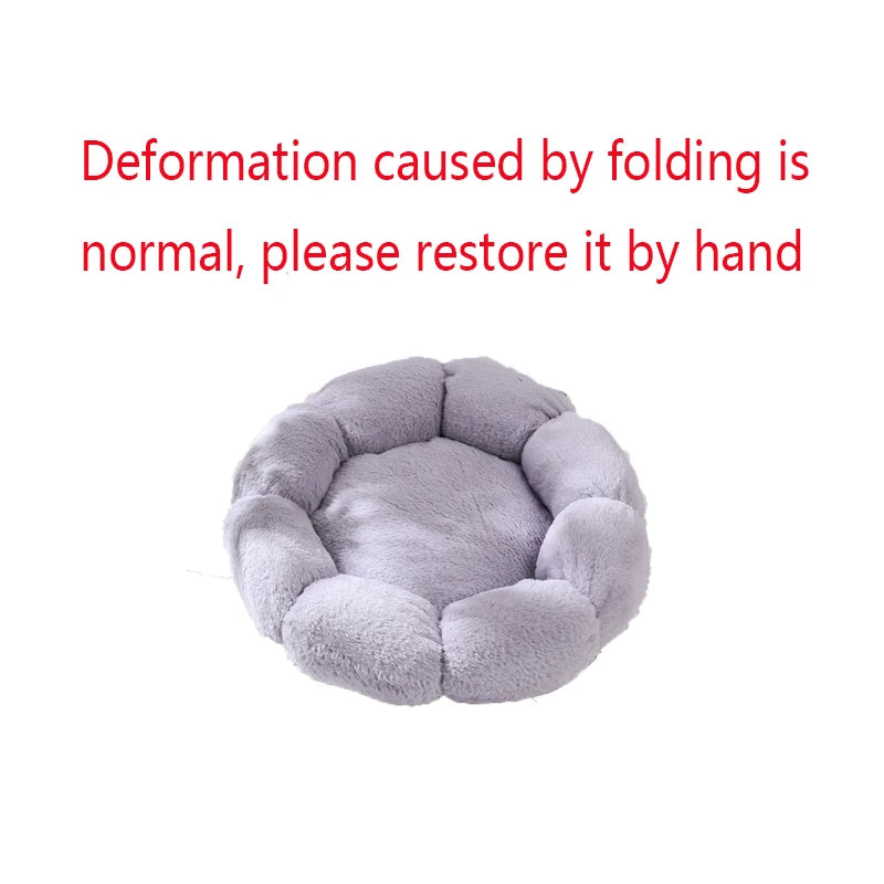 Flower Soft Cat Bed Sleeping Cat Mat Winter Warm Dog Bed for Small Dog Cushion Breathable Cat Cushion Thicken Dog House Pet Bed