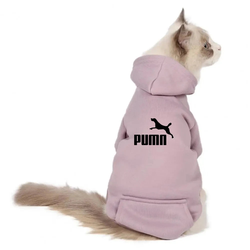 PUMN Pet Cat Hooded Sweater Thickened Warm For Winter Cat Clothes Kitty Small Dog Clothes