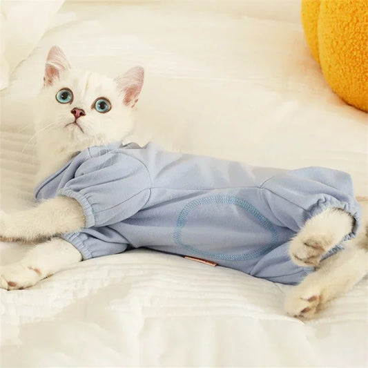 Pet Cat Weaning Cotton Clothes For Small Dog Sterilization Jumpsuit Anti-Licking Surgery Recovery Care Suit Puppy Kitten Outfits