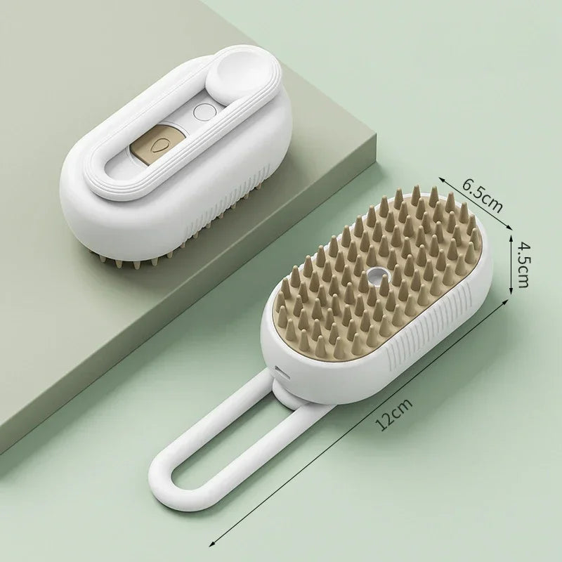 Cat Dog Pet Spray Massage Brush 3 in 1 One Button Steam Spray Folding Rotatable Floating Hair Bath Hair Removal Brush Comb