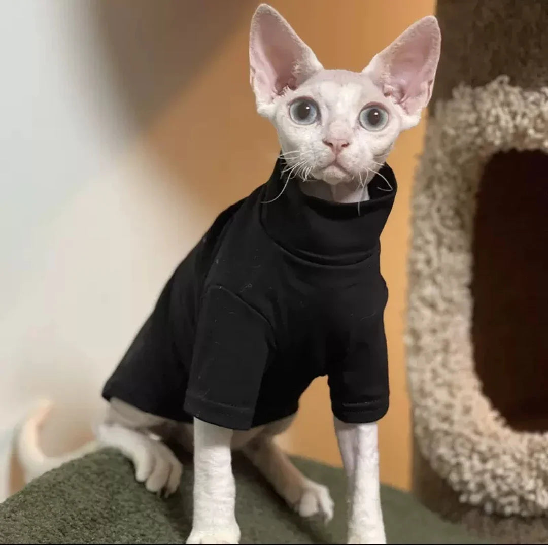 DUOMASUMI Sphynx Cat Clothes Self-heating Warm Thermal Underwear Clothes for Cat Sphynx Devin Konnis Hairless Cat Clothes