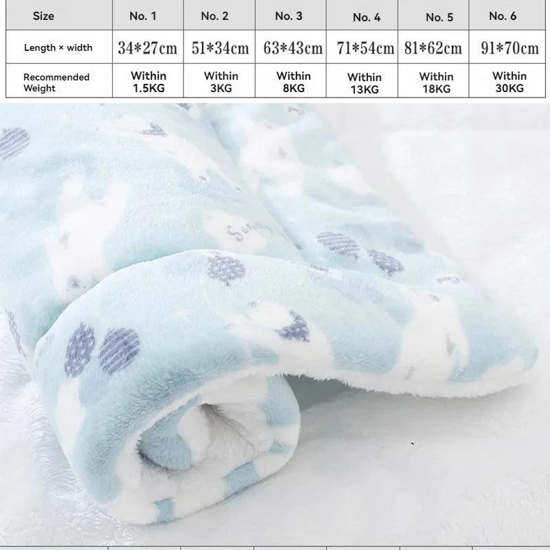 Soft Flannel Pet Mat dog Bed Winter Thicken Warm Cat Dog Blanket puppy Sleeping Cover Towel cushion for small Medium large dogs