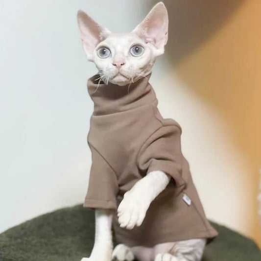 DUOMASUMI Sphynx Cat Clothes Self-heating Warm Thermal Underwear Clothes for Cat Sphynx Devin Konnis Hairless Cat Clothes