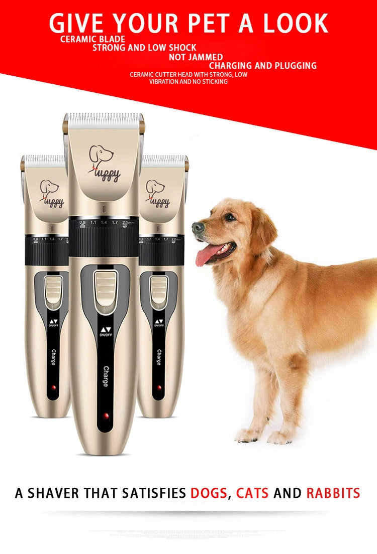 Dog Hair Clipper Pet Hair Trimmer Set Puppy Grooming Electric Shaver Ceramic Blade Cat Accessories Cordless Charging Professiona