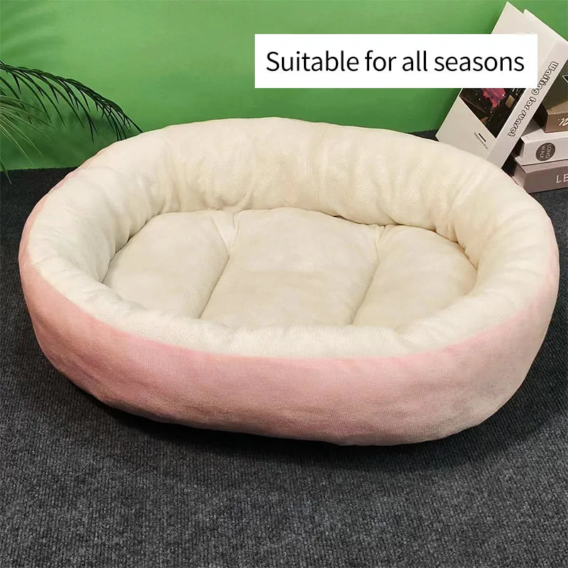 Plush Pet Nest Winter Cat Dog Bed Thickened  Plush Anti Slip Pet Mat Detachable Washable Circular Cat Pet Bed Large Dog Bed Mat