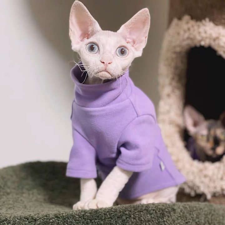 DUOMASUMI Sphynx Cat Clothes Self-heating Warm Thermal Underwear Clothes for Cat Sphynx Devin Konnis Hairless Cat Clothes