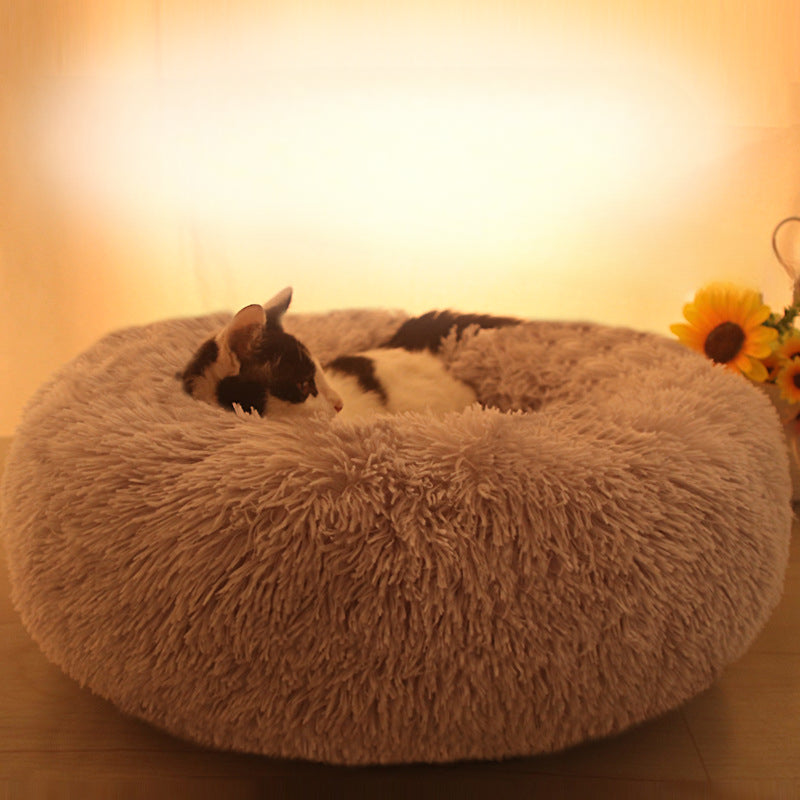 Pet Cat Kennel Dog Kennel Plush Round Warm Mat Pet Kennel Dog Mat Dog Bed Pet Supplies  Bed  Cat Beds