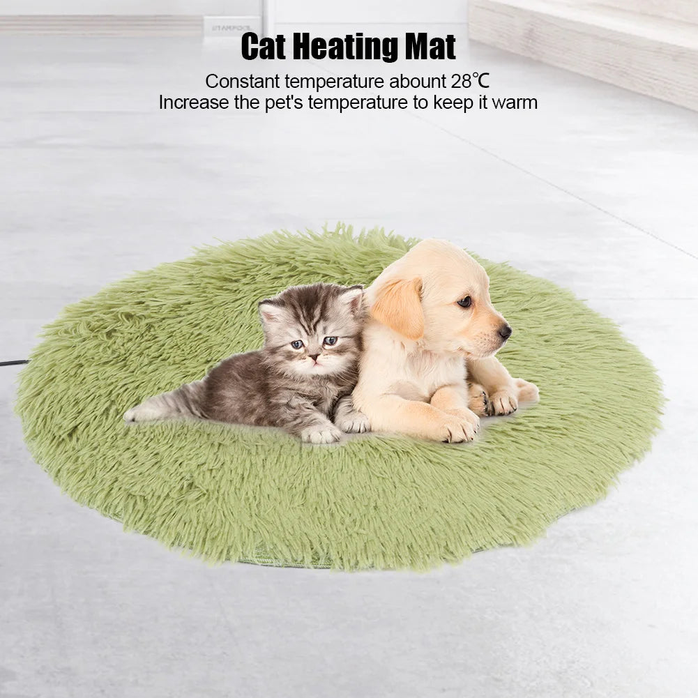 Cat Plush Mat Pet Heating Pad Plush Four Seasons USB Charging Interface Pet Electric Blanket Heating Pad Mat for Small Dogs Cats