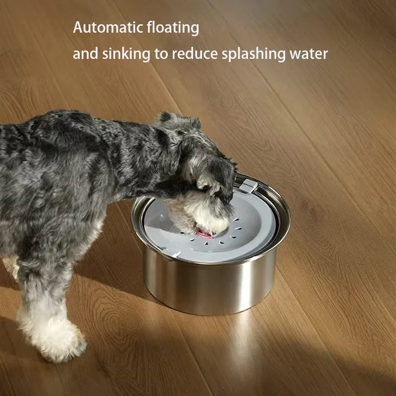 4L Pet floating SUS304 stainless steel drinking bowl large capacity slow water Feeder  - Spill Proof & Zero Splash & No Drip