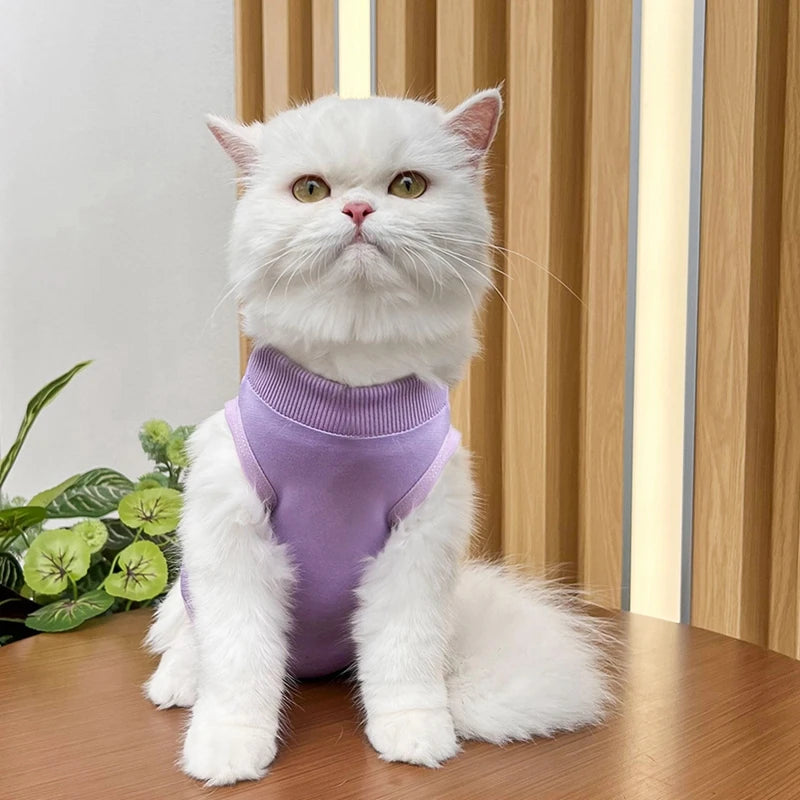 Cat Weaning Suit Anti-licking Recovery Clothes After Surgery Soft Puppy Kitten Jumpsuit Cat Care Suit Pet Vest Clothing