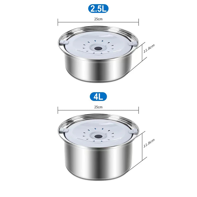 4L Pet floating SUS304 stainless steel drinking bowl large capacity slow water Feeder  - Spill Proof & Zero Splash & No Drip