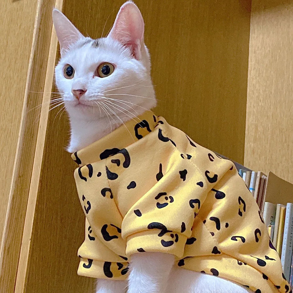 Winter Sphynx Cat Clothes Warm Fleece Cat Hoodie Coat for Puppy Pet Clothing Cute Small Dogs Apparel Hairless Cat Shirt Sweater