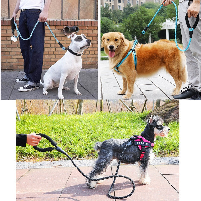 Pet Dogs Adjustable Harness Small and Large Dog Harness Vest,150cm Strong Dog Leash Pet Leashes Reflective Leash Drag Pull Tow