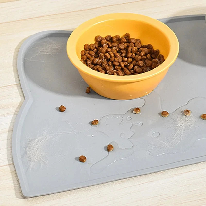 Waterproof Pet Mat For Dog Cat Solid Color Silicone Pet Food Feeding Pad Pet Bowl Drinking Mat Portable Dog Feeding Mat Placemat