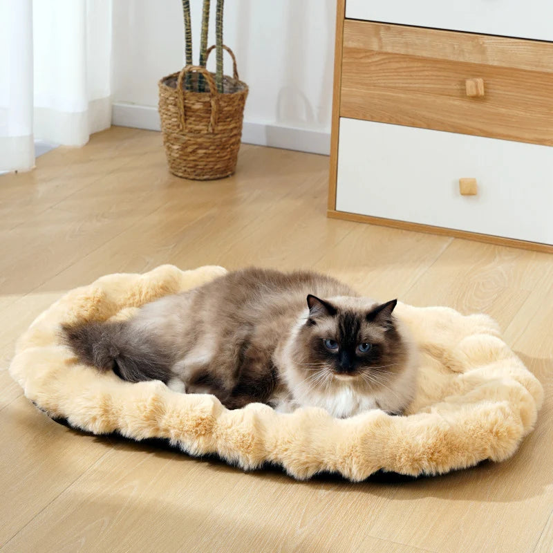 Plush Pet Nests Winter Cat Nests Dog Nests Warm Thick Pet Mat Detachable Washable Oval Cat Bed Pet Beds Seasonal Decorations