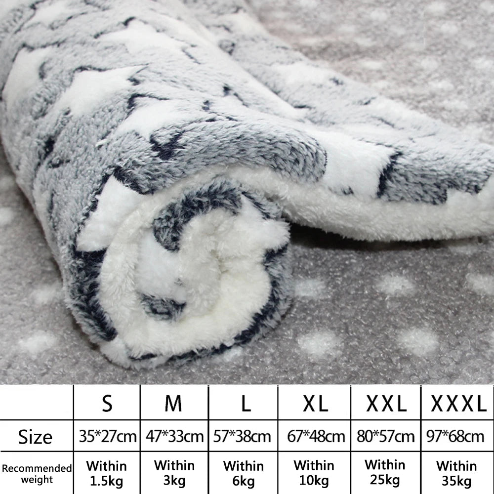 Cat Mat Flannel Cat Sleeping Mat Thickened Dog Cushion for Small Dog Winter Warm Cat Blanket Comfortable Dog Bed